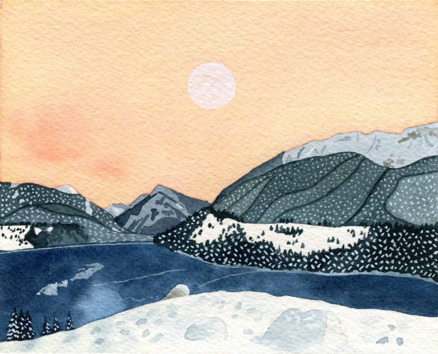 Wallowa Lake Full Moon — NICOLE FRESHLEY ART